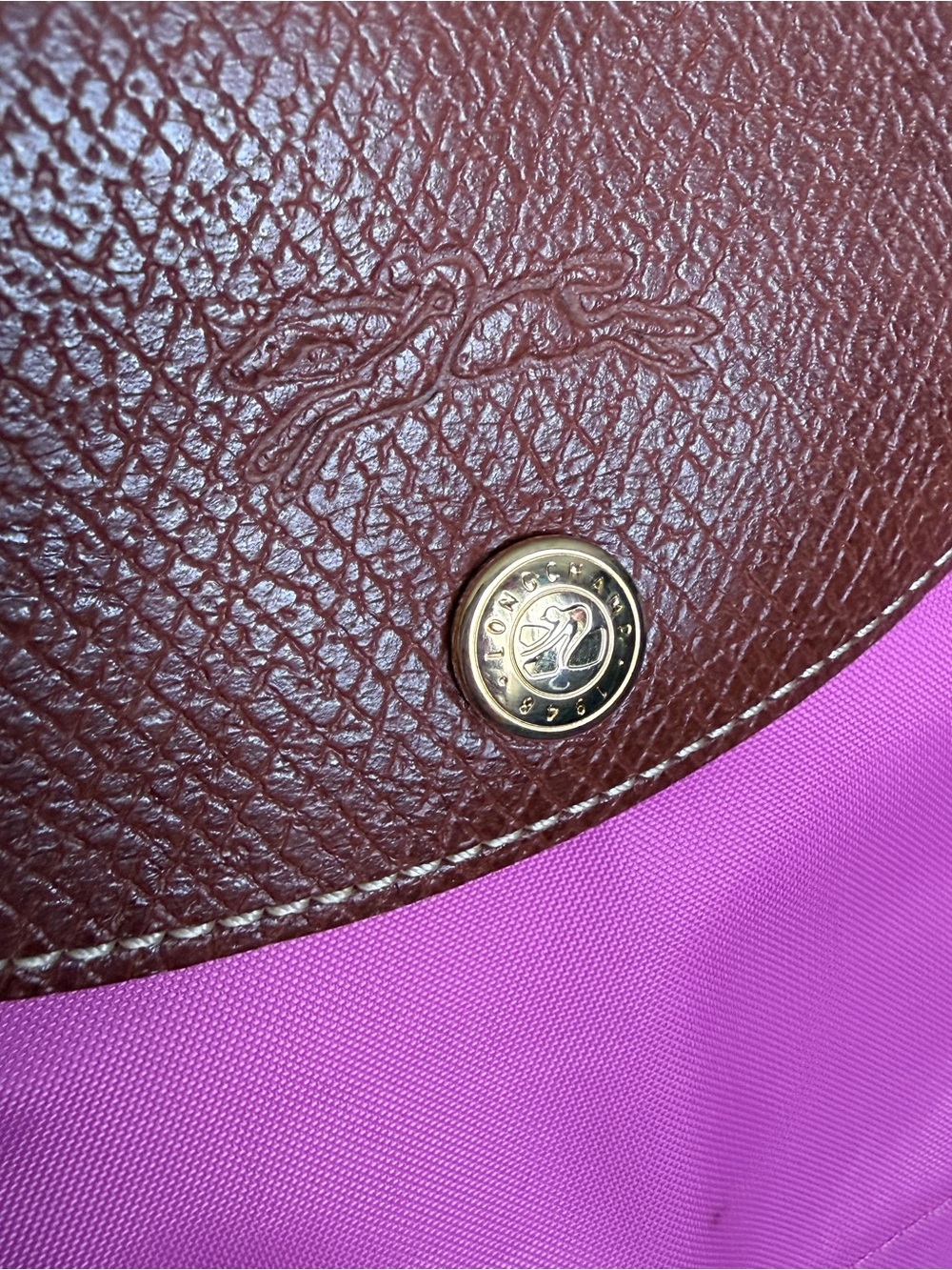 Longchamp Le Pilage Large Pink Top-Handle Tote Bag - Picture 4 of 10